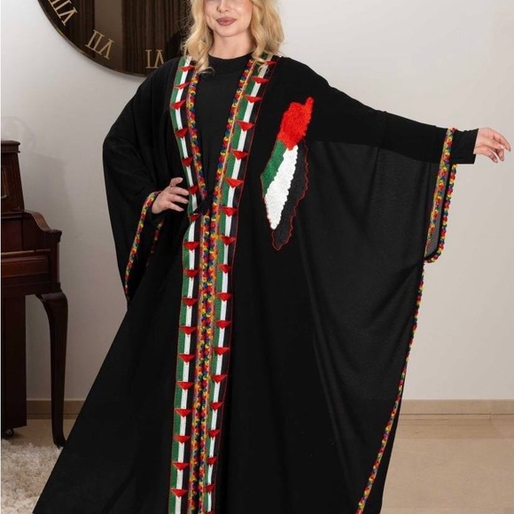 Palestinian  open abaya Chiffon (one size) - Picture 5 of 5